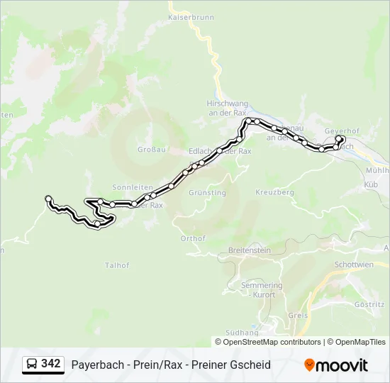 342 Bus Line Map