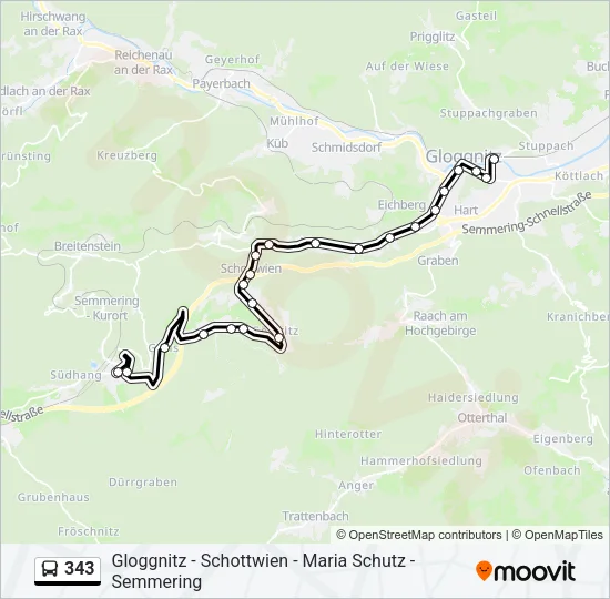 343 Bus Line Map