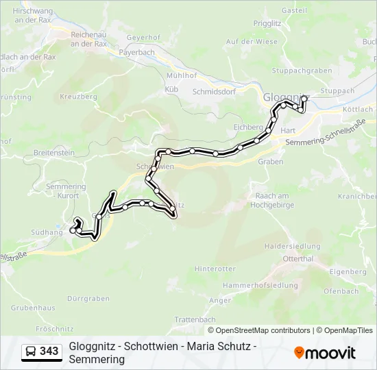 343 Bus Line Map
