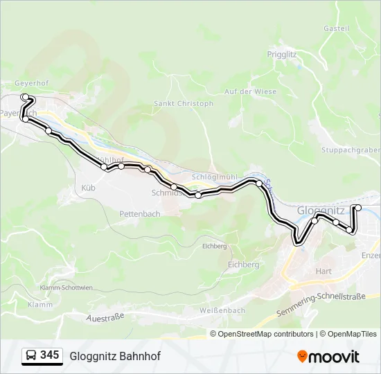 345 Bus Line Map