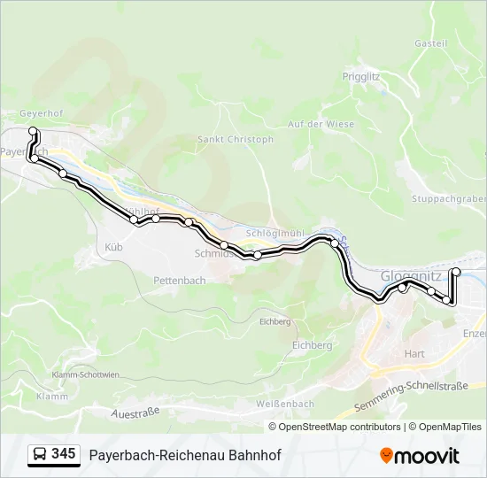 345 Bus Line Map