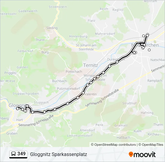 349 Bus Line Map