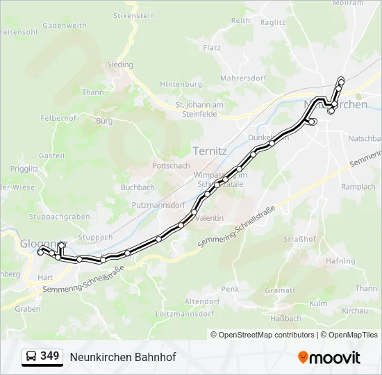 349 Bus Line Map