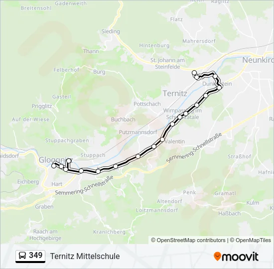 349 Bus Line Map