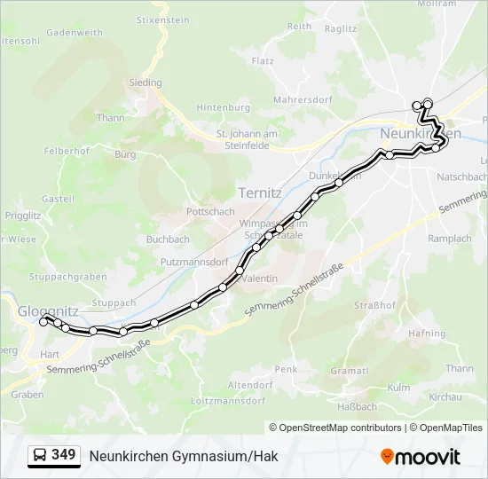 349 Bus Line Map