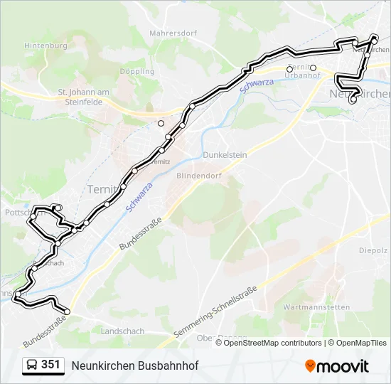 351 Bus Line Map