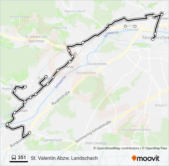 351 Bus Line Map