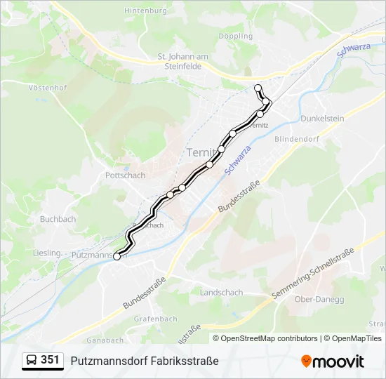 351 Bus Line Map