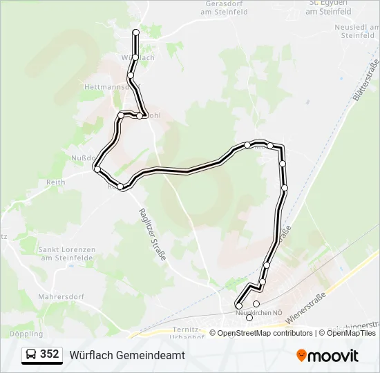 352 Bus Line Map