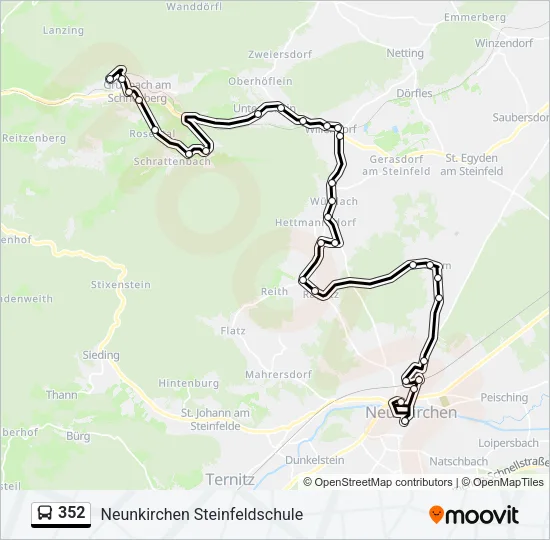 352 Bus Line Map