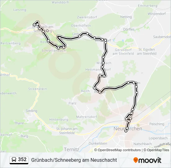 352 Bus Line Map