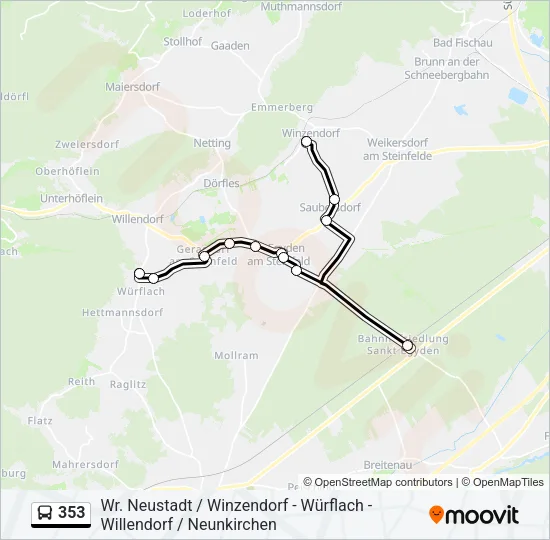353 Bus Line Map