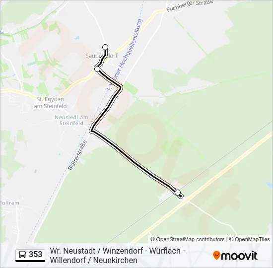 353 Bus Line Map