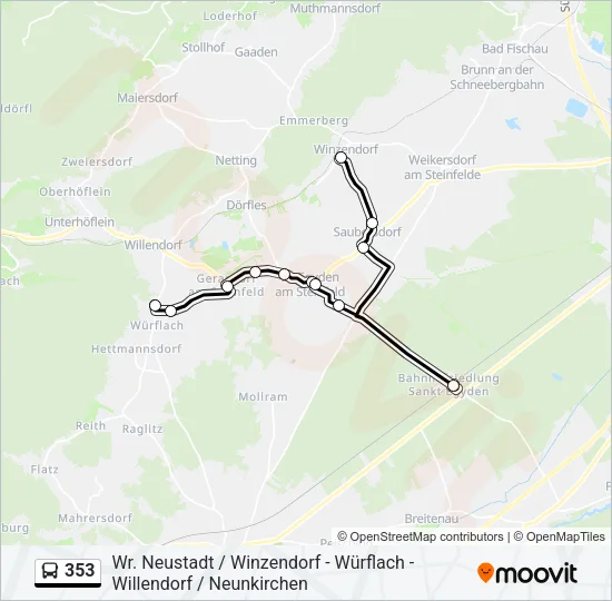 353 Bus Line Map