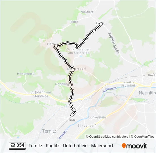 354 Bus Line Map