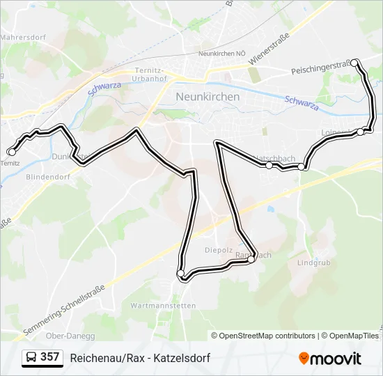 357 Bus Line Map