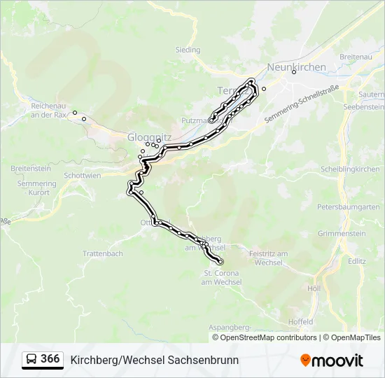 366 Bus Line Map