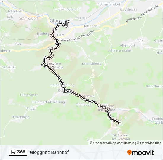 366 Bus Line Map