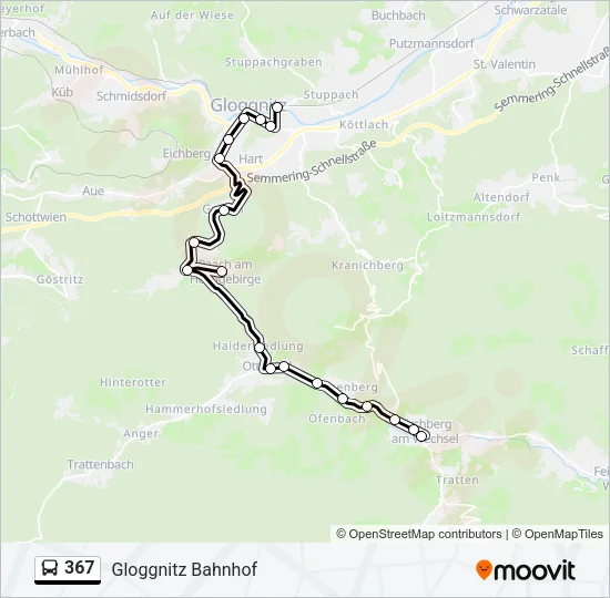 367 Bus Line Map