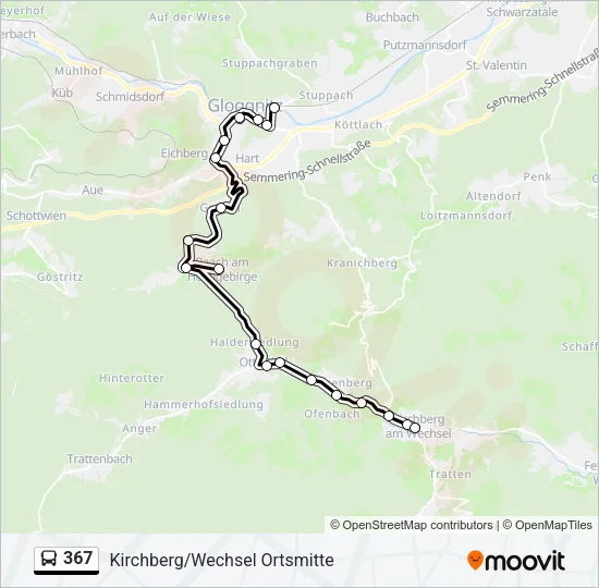 367 Bus Line Map