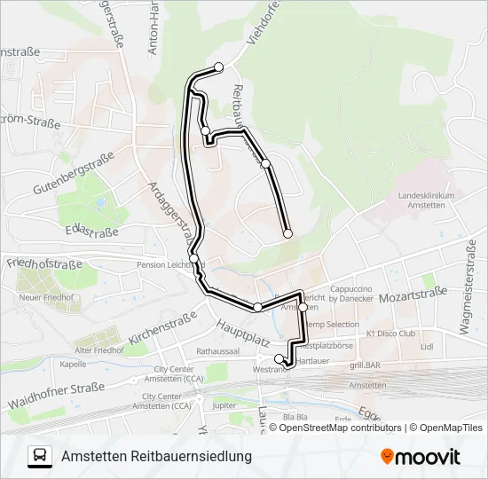 AST AMSTETTEN 1 Bus Line Map