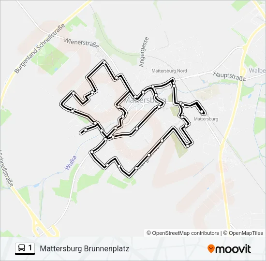 1 Bus Line Map