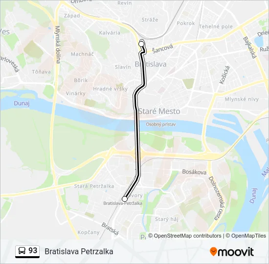 93 Bus Line Map