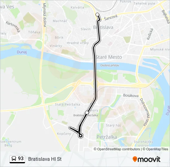 93 Bus Line Map