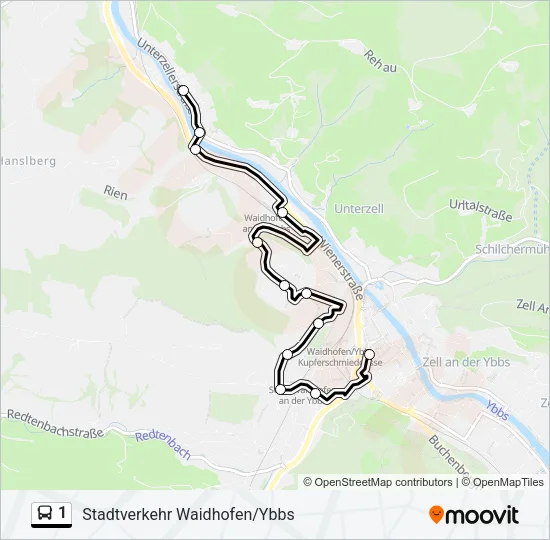 1 Bus Line Map