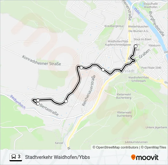 3 Bus Line Map
