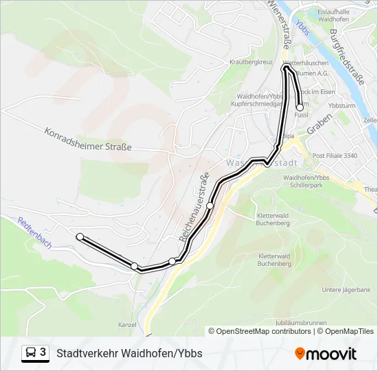 3 Bus Line Map