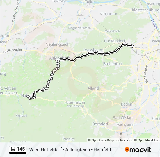 145 Bus Line Map