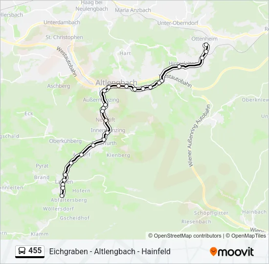 455 Bus Line Map