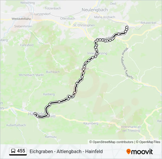 455 Bus Line Map