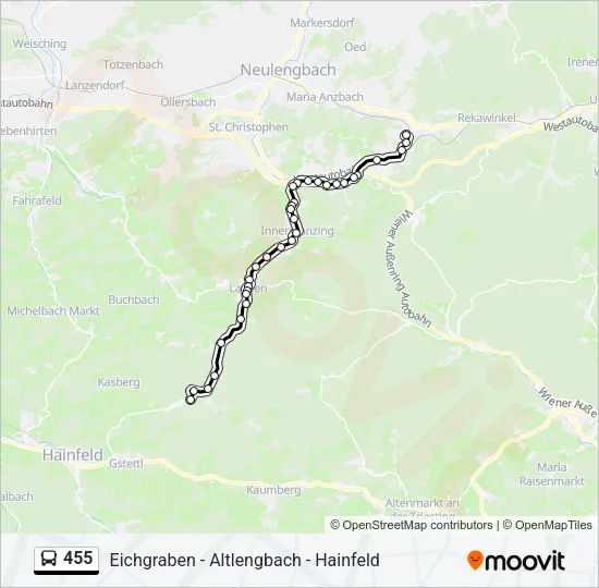 455 Bus Line Map