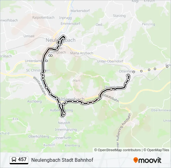 457 Bus Line Map
