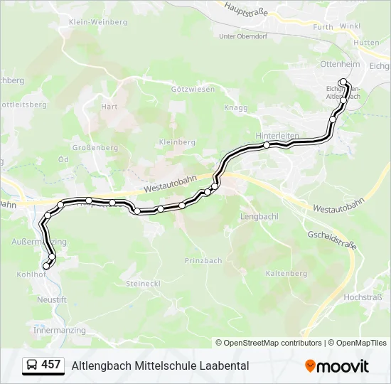 457 Bus Line Map