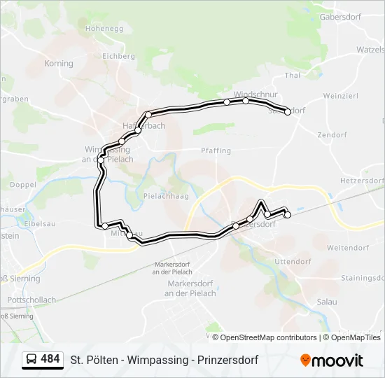 484 Bus Line Map