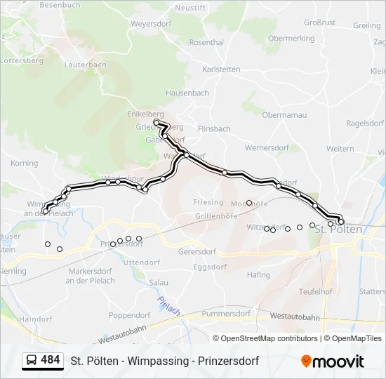 484 Bus Line Map