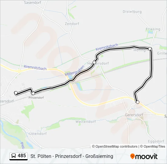 485 Bus Line Map