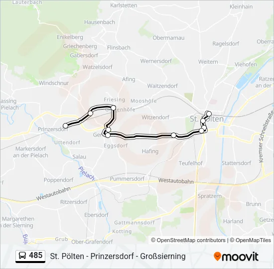 485 Bus Line Map