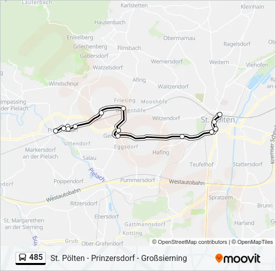 485 Bus Line Map