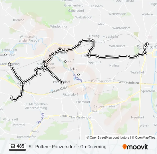 485 Bus Line Map