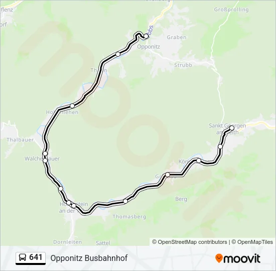 641 Bus Line Map