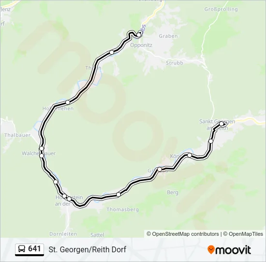 641 Bus Line Map