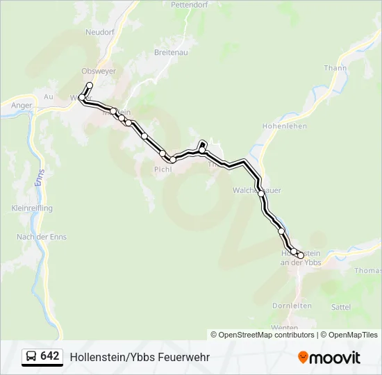 642 Bus Line Map