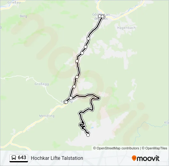 643 Bus Line Map