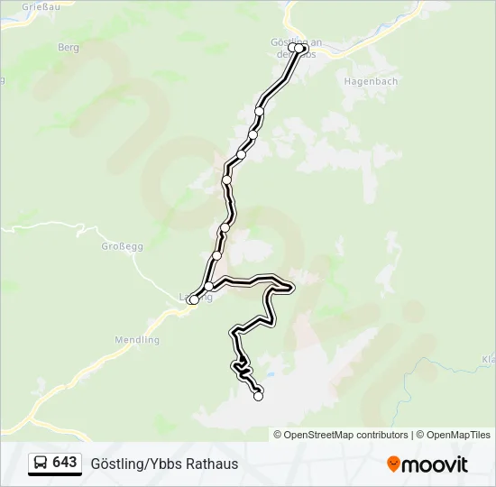 643 Bus Line Map