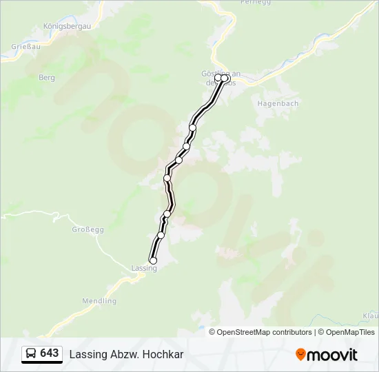 643 Bus Line Map