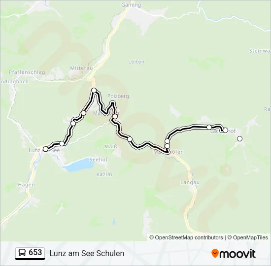 653 Bus Line Map